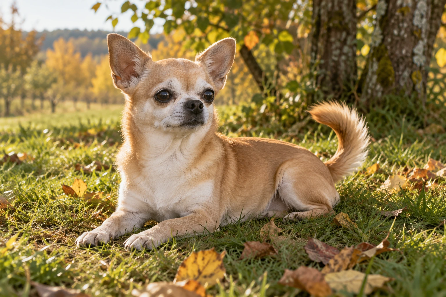 Senior af racen Chihuahua, ca. 10 år, i et nordisk hverdagsmiljø